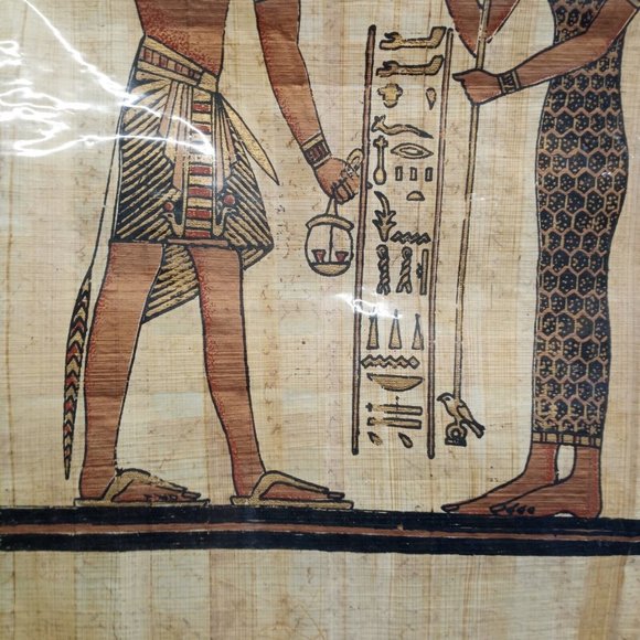 Beautiful Egyptian Painting On Papyrus Paper. Art Birds Fish - Picture 3 of 7